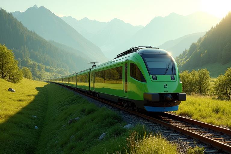 Train suisse alimenté par énergie renouvelable